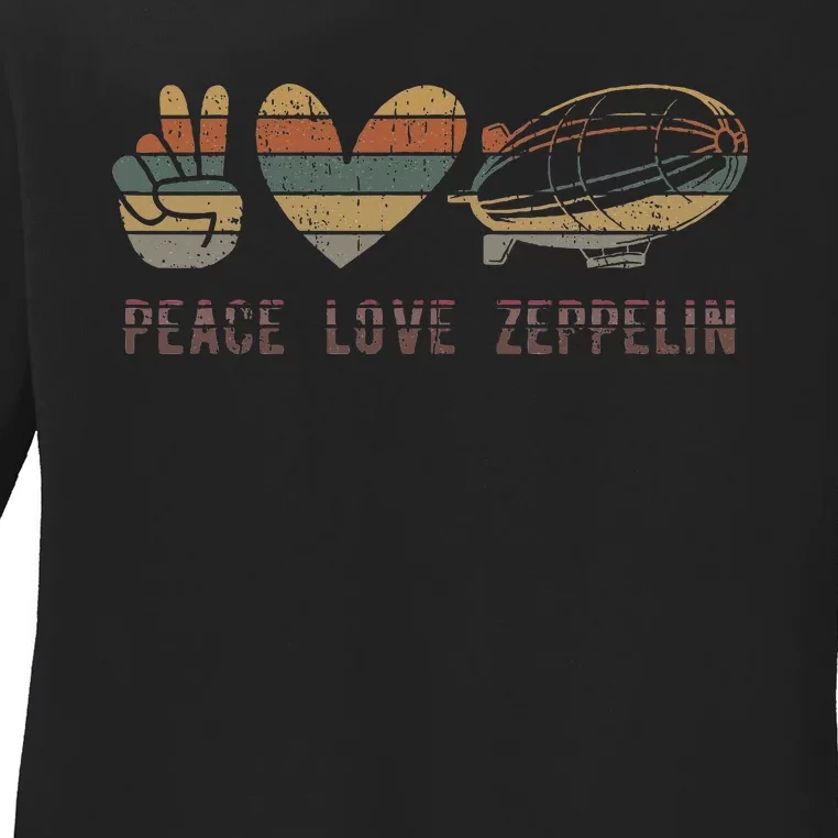 Zeppelin 70s Dirigible Blimp Airship Zepelin Zepplin Ladies Long Sleeve Shirt