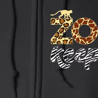 Zookeeper African Animal Zebra Leopard Print Savanna Life Full Zip Hoodie