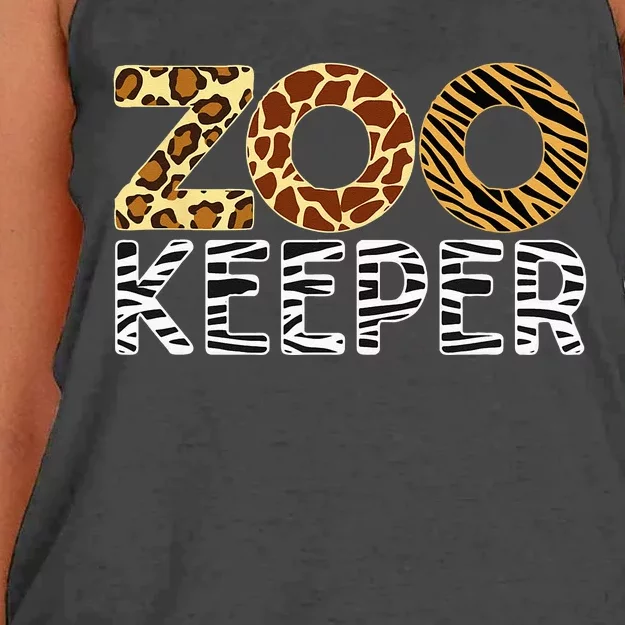 Zookeeper African Animals Zebra Wild Print Savanna Costume Women's Knotted Racerback Tank