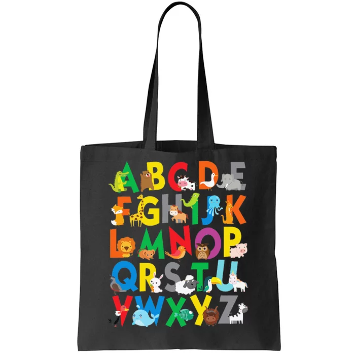 Zoo Animal Alphabet ABCs Learning Tote Bag