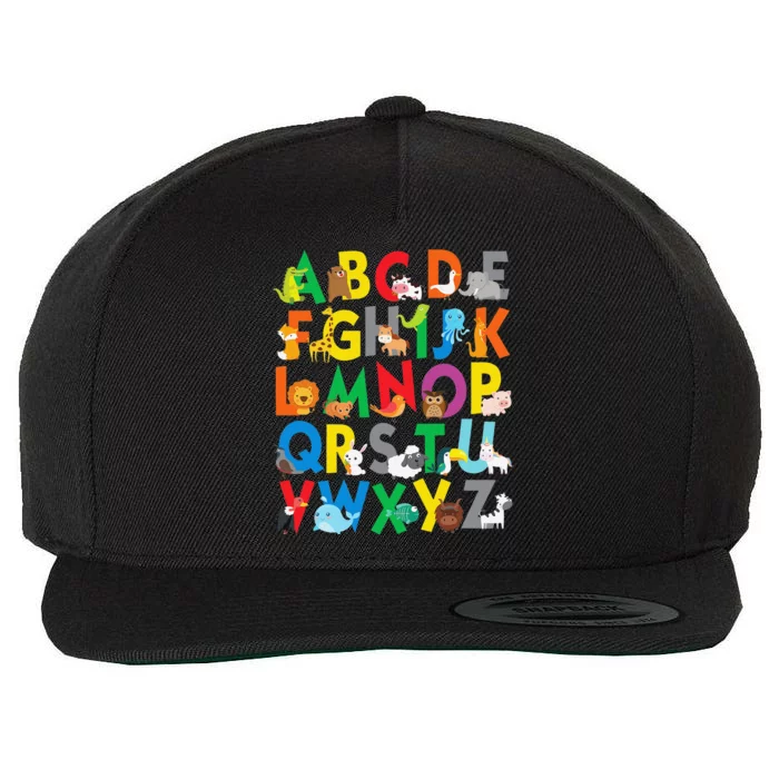 Zoo Animal Alphabet ABCs Learning Wool Snapback Cap