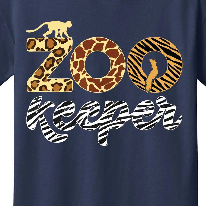 Zookeeper African Animal Zebra Leopard Print Savanna Life Kids T-Shirt