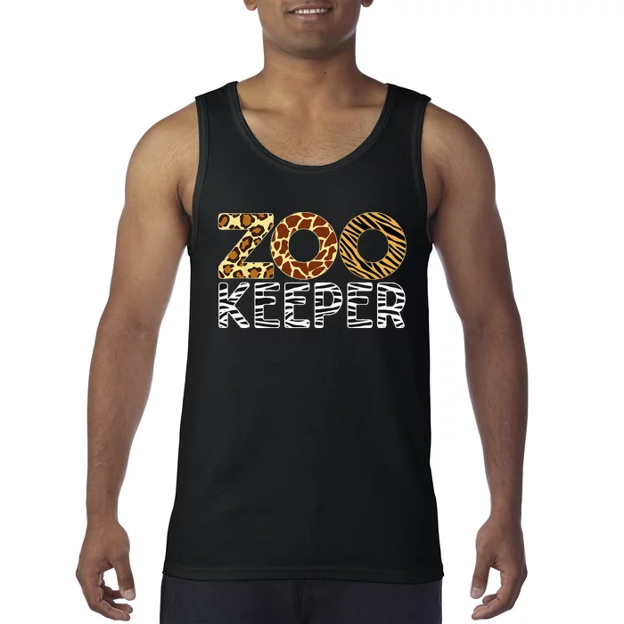 Zookeeper African Animals Zebra Wild Print Savanna Costume Tank Top