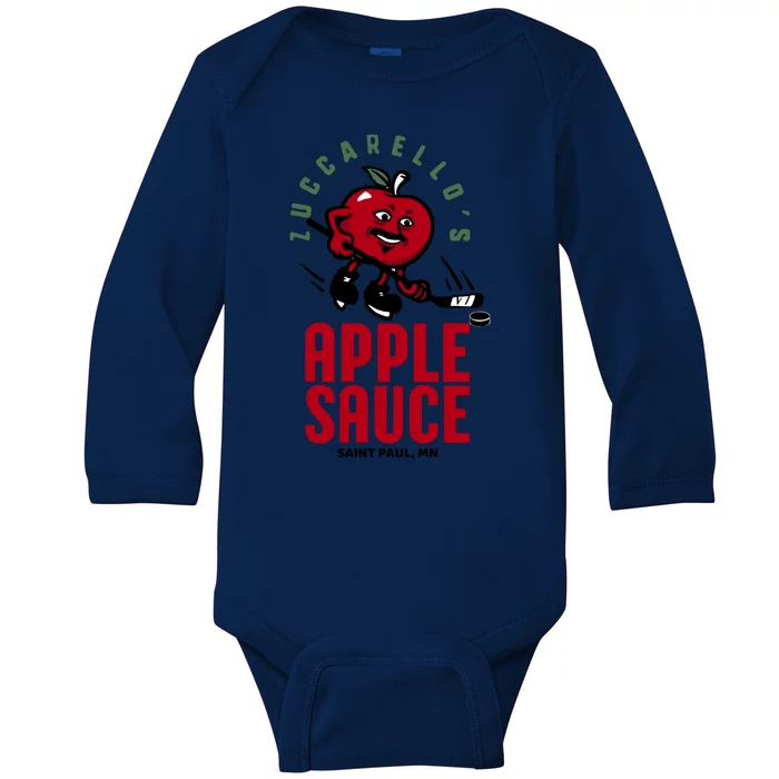 Zuccarello's Applesauce Assist Record Hockey Tribute Baby Long Sleeve Bodysuit