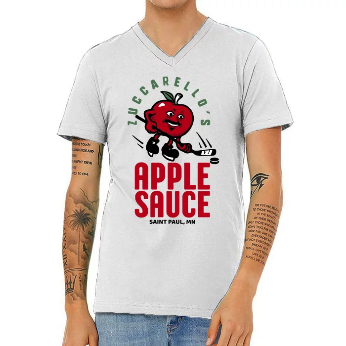 Zuccarello's Applesauce Assist Record Hockey Tribute V-Neck T-Shirt