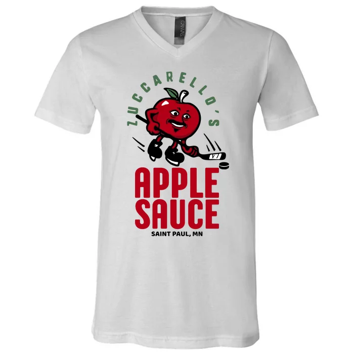 Zuccarello's Applesauce Assist Record Hockey Tribute V-Neck T-Shirt