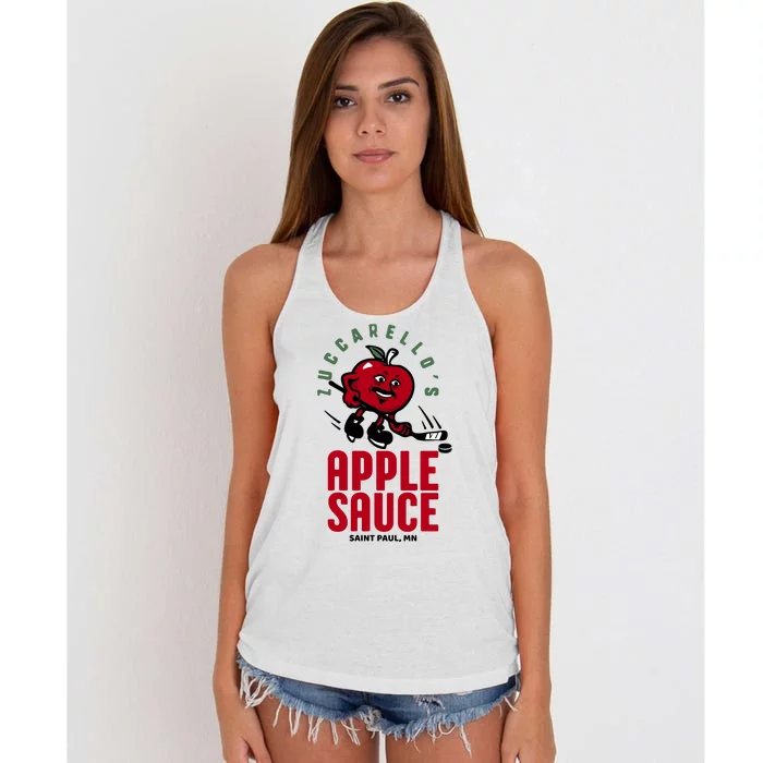 Zuccarello's Applesauce Assist Record Hockey Tribute Women's Knotted Racerback Tank