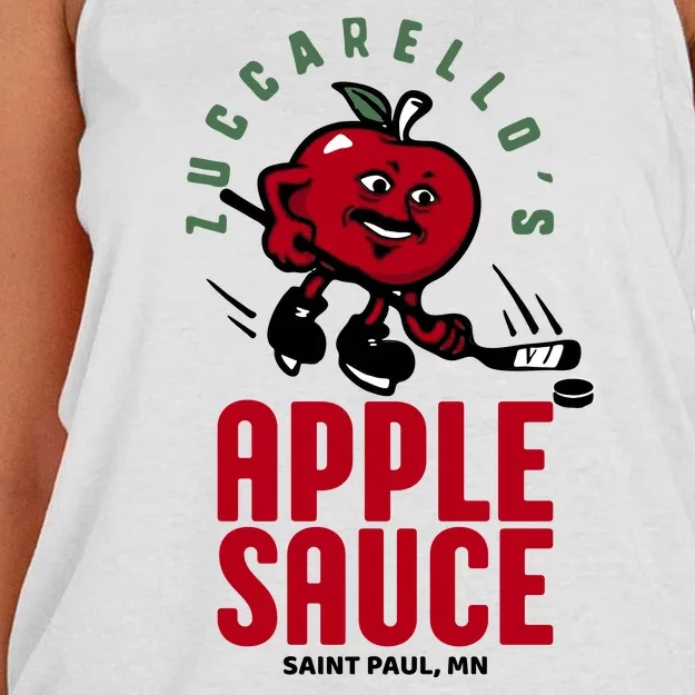 Zuccarello's Applesauce Assist Record Hockey Tribute Women's Knotted Racerback Tank