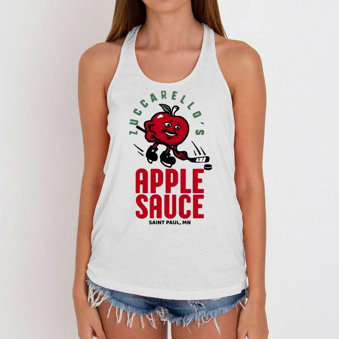 Zuccarello's Applesauce Assist Record Hockey Tribute Women's Knotted Racerback Tank