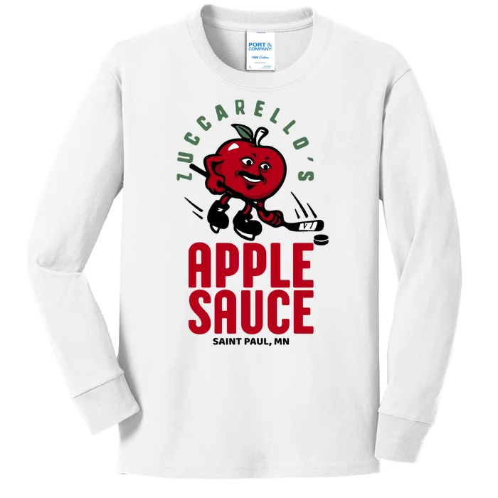 Zuccarello's Applesauce Assist Record Hockey Tribute Kids Long Sleeve Shirt