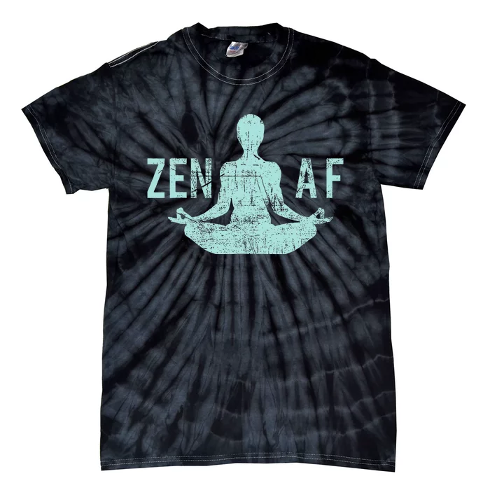 Zen Af Cute Yoga Clothes Funny Gifts For Women Tie-Dye T-Shirt