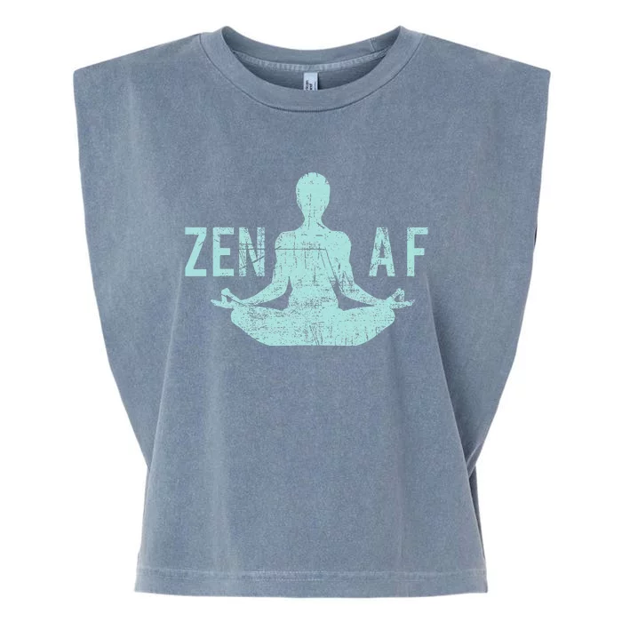 Zen Af Cute Yoga Clothes Funny Gifts For Women Garment-Dyed Women's Muscle Tee