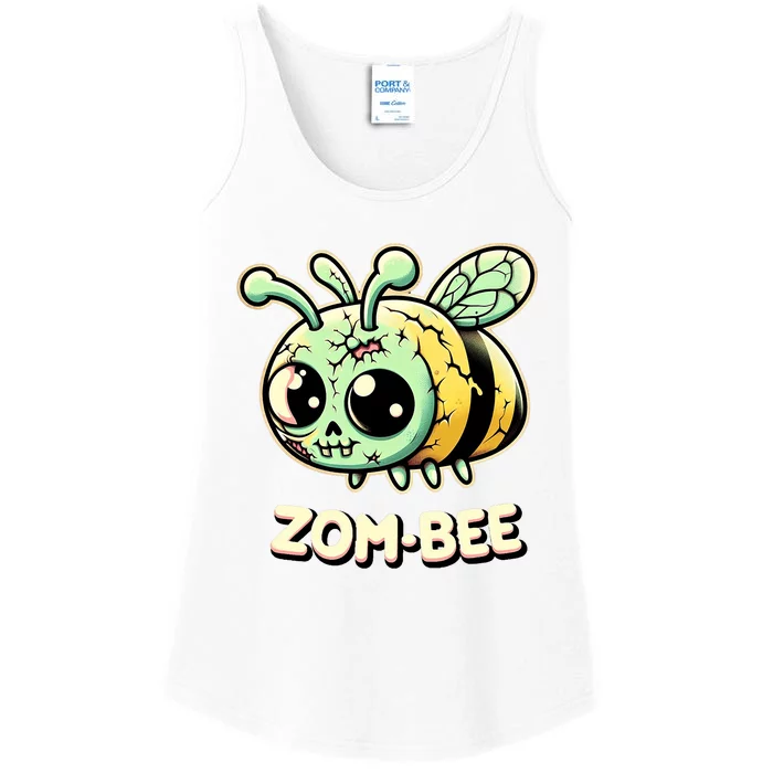 Zombee Adorably Creepy Zombie Bee Cartoon Halloween Ladies Essential Tank