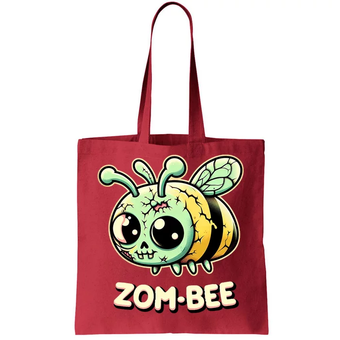 Zombee Adorably Creepy Zombie Bee Cartoon Halloween Tote Bag