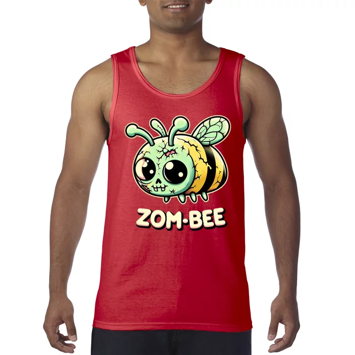 Zombee Adorably Creepy Zombie Bee Cartoon Halloween Tank Top