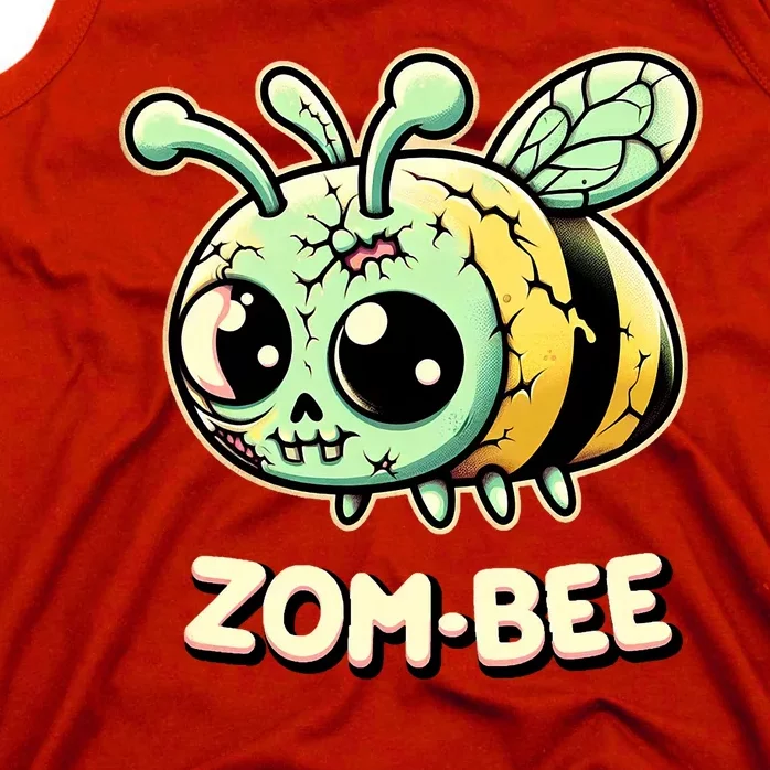 Zombee Adorably Creepy Zombie Bee Cartoon Halloween Tank Top