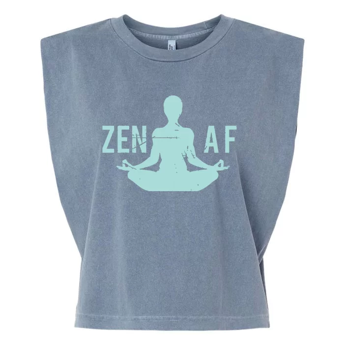 Zen AF Cute Yoga Clothes Funny Gifts For Women Garment-Dyed Women's Muscle Tee