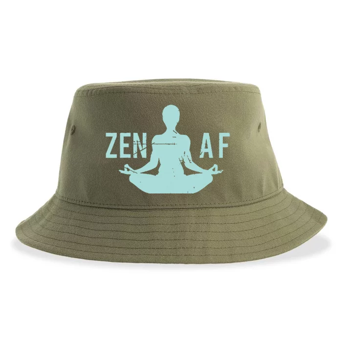 Zen AF Cute Yoga Clothes Funny Gifts For Women Sustainable Bucket Hat