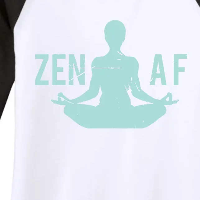 Zen AF Cute Yoga Clothes Funny Gifts For Women Women's Tri-Blend 3/4-Sleeve Raglan Shirt