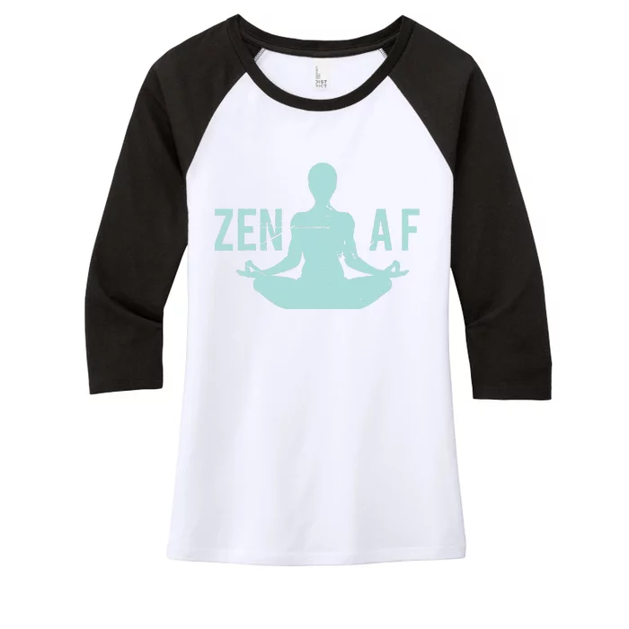 Zen AF Cute Yoga Clothes Funny Gifts For Women Women's Tri-Blend 3/4-Sleeve Raglan Shirt