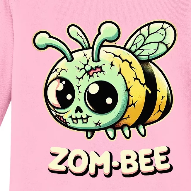 Zombee Adorably Creepy Zombie Bee Cartoon Halloween Baby Long Sleeve Bodysuit