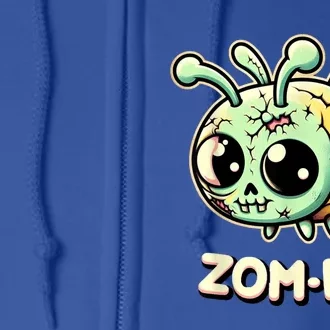 Zombee Adorably Creepy Zombie Bee Cartoon Halloween Full Zip Hoodie