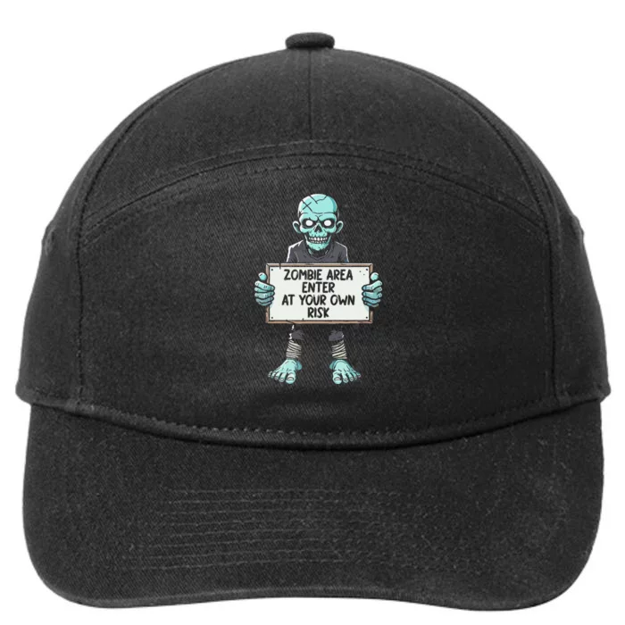 Zombie Area Enter At Your Own Risk 7-Panel Snapback Hat