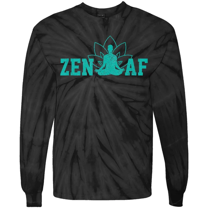 Zen AF Funny Buddhism Meditation Buddha Gift Yoga Tie-Dye Long Sleeve Shirt