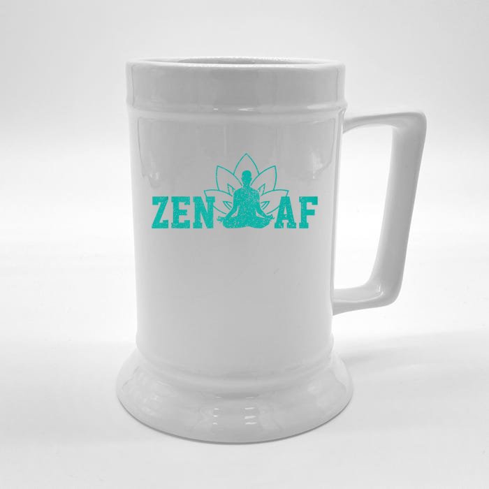 Zen AF Funny Buddhism Meditation Buddha Gift Yoga Front & Back Beer Stein