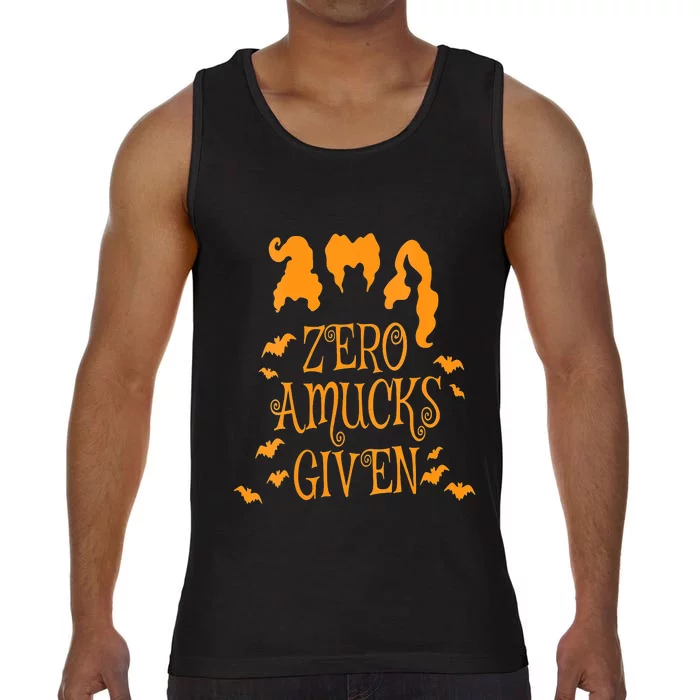 Zero Amucks Given Funny Amuck With Bat Halloween Witch Comfort Colors® Tank Top