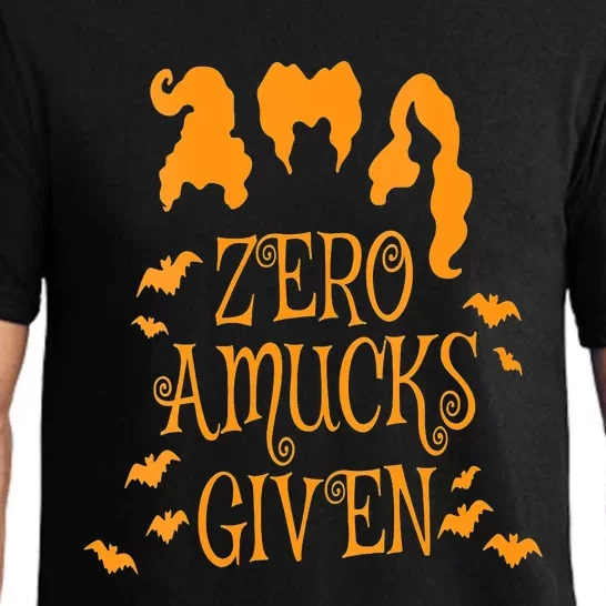 Zero Amucks Given Funny Amuck With Bat Halloween Witch Pajama Set