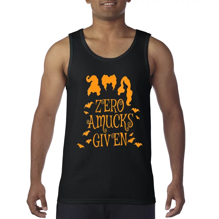 Zero Amucks Given Funny Amuck With Bat Halloween Witch Tank Top