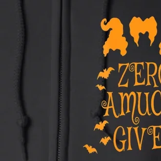 Zero Amucks Given Funny Amuck With Bat Halloween Witch Full Zip Hoodie