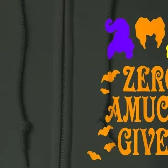 Zero Amucks Given Funny Amuck With Bat Halloween Witch Full Zip Hoodie