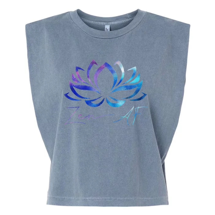 Zen AF Lotus Flower Funny Gift Yoga Clothes Spiritual Gifts Garment-Dyed Women's Muscle Tee