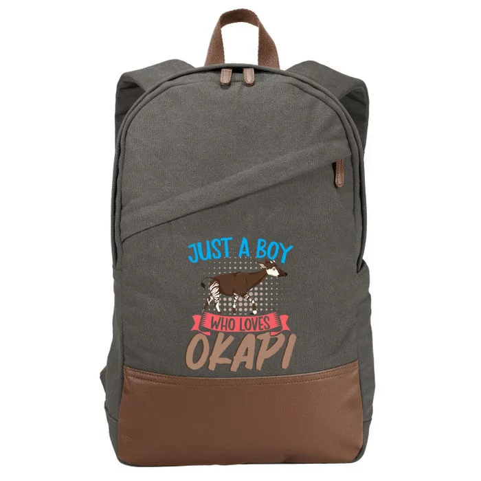 Zoo Animal Lover Africa Safari Animal Okapi Gift Cotton Canvas Backpack