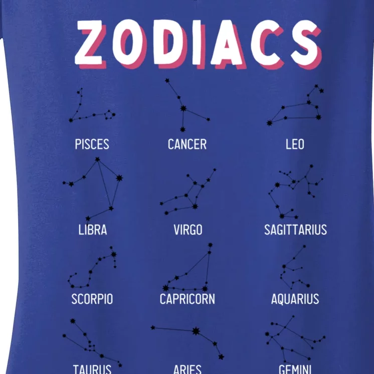 Zodiacs Astrology Nerd Zodiac Gift Women's V-Neck T-Shirt