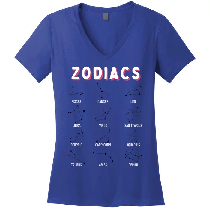 Zodiacs Astrology Nerd Zodiac Gift Women's V-Neck T-Shirt