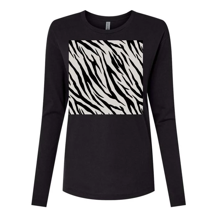 Zebra Animal Print Womens Cotton Relaxed Long Sleeve T-Shirt