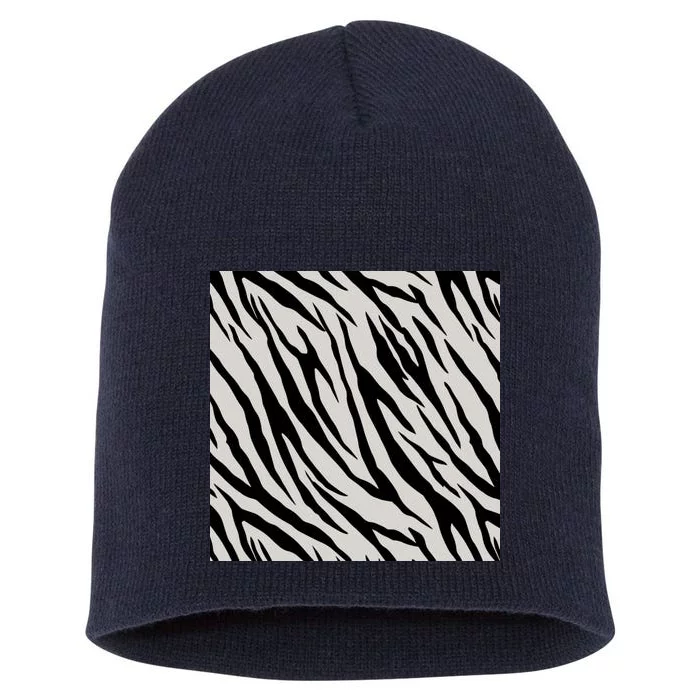 Zebra Animal Print Short Acrylic Beanie