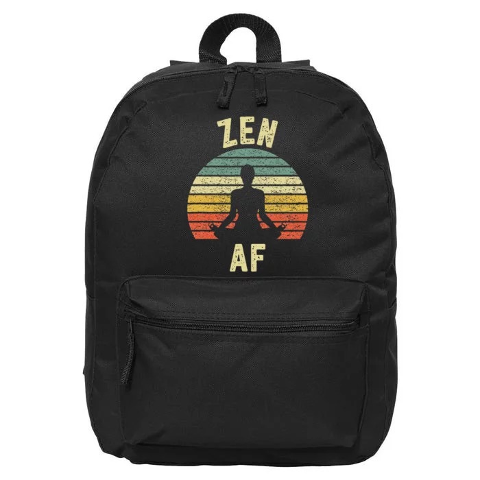 Zen Af Retro Yoga Cute Funny Gift 16 in Basic Backpack