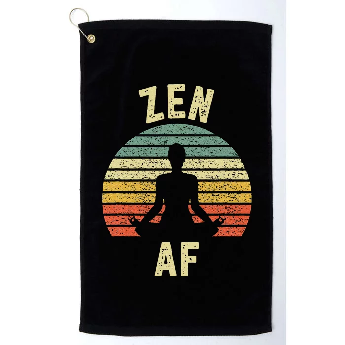 Zen Af Retro Yoga Cute Funny Gift Platinum Collection Golf Towel