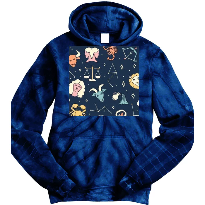 Zodiac Astrology Signs Tie Dye Hoodie