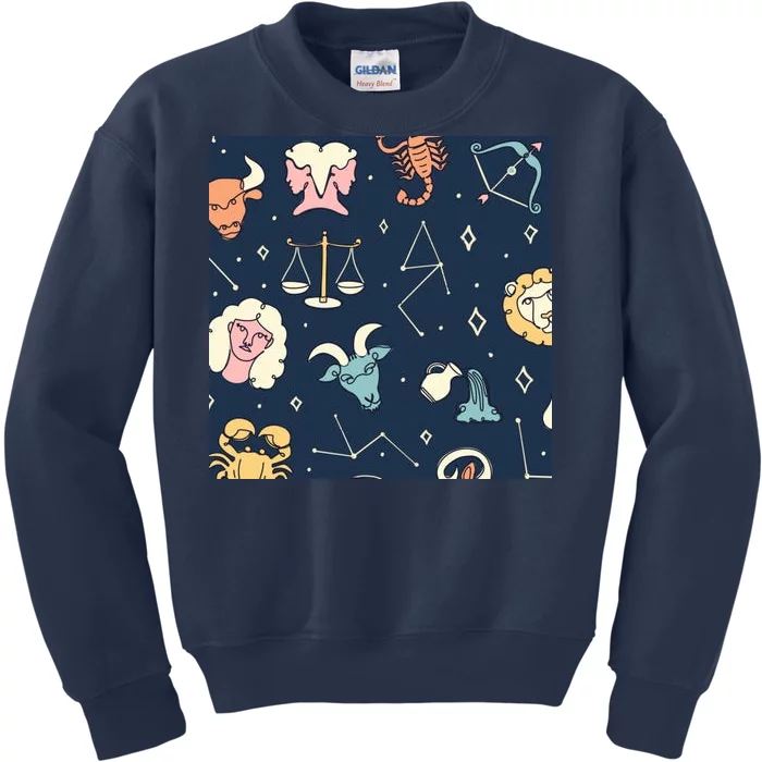 Zodiac Astrology Signs Kids Sweatshirt