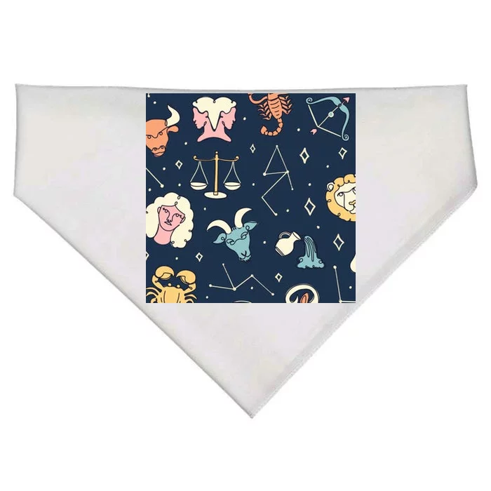 Zodiac Astrology Signs USA-Made Doggie Bandana