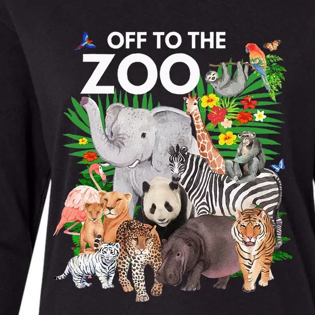 Zoo Animals Safari Party A Day At The Zoo Safari Zoo Animal Womens Cotton Relaxed Long Sleeve T-Shirt