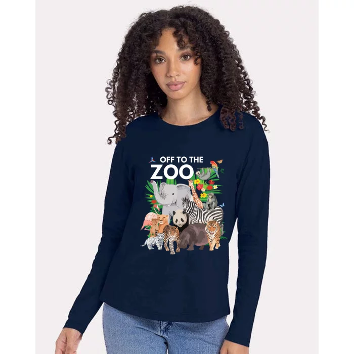 Zoo Animals Safari Party A Day At The Zoo Safari Zoo Animal Womens Cotton Relaxed Long Sleeve T-Shirt