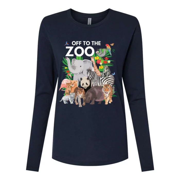 Zoo Animals Safari Party A Day At The Zoo Safari Zoo Animal Womens Cotton Relaxed Long Sleeve T-Shirt