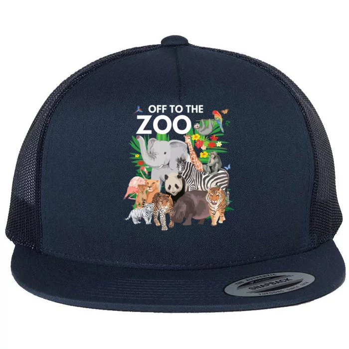 Zoo Animals Safari Party A Day At The Zoo Safari Zoo Animal Flat Bill Trucker Hat