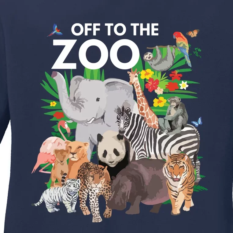 Zoo Animals Safari Party A Day At The Zoo Safari Zoo Animal Ladies Long Sleeve Shirt